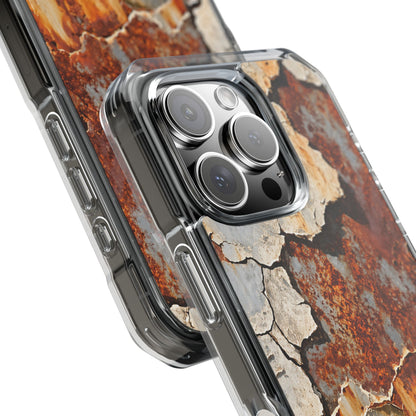 Rustic Rust & Cracked Paint | Industrial Texture MagSafe® Impact Case for iPhone 14, 15, 16 & 17