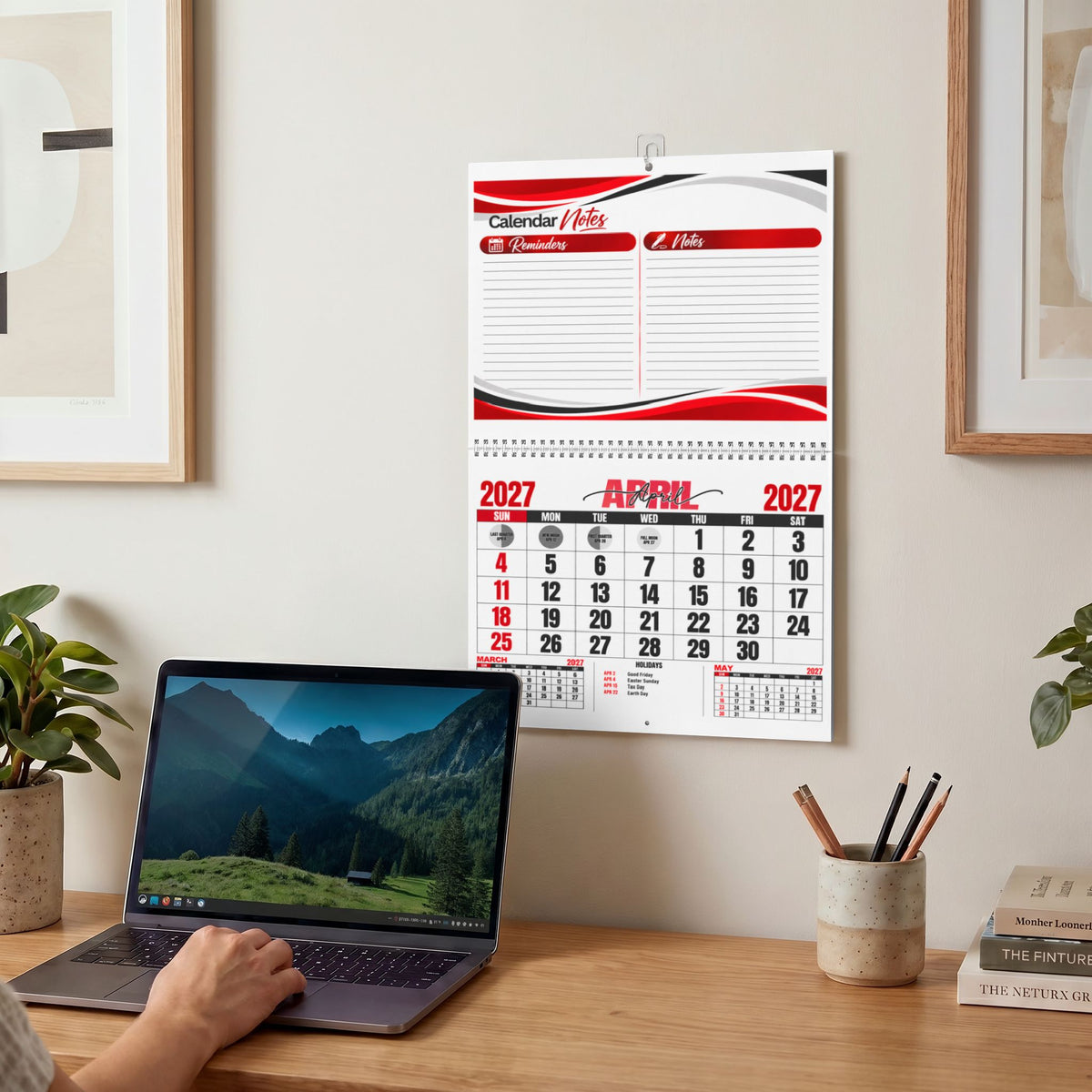 2027 Red Racing Style Wall Calendar
