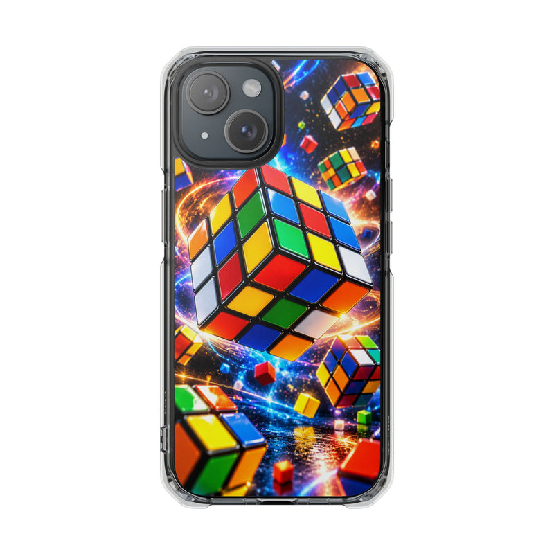 Cosmic Cube Explosion | Colorful 3D Puzzle MagSafe® Impact Case for iPhone 14, 15, 16 & 17