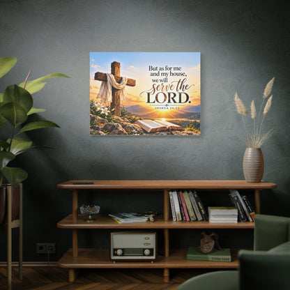 Serve the Lord Christian Canvas Wall Art – Joshua 24:15