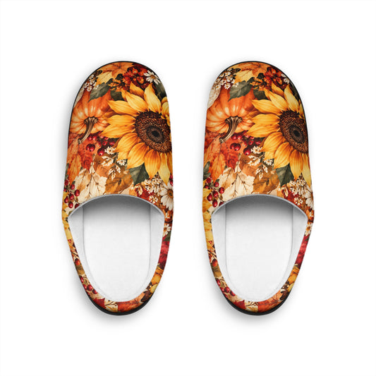 Women's Sunflower Floral Indoor Slippers