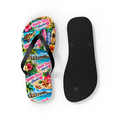 Women’s Waikiki Beach Hawaii Tropical Flip Flops
