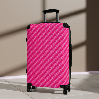 Pink Carbon Fiber Pattern Suitcase