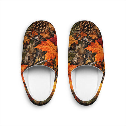 Men’s Indoor Slippers – Autumn Camouflage Fall Leaves