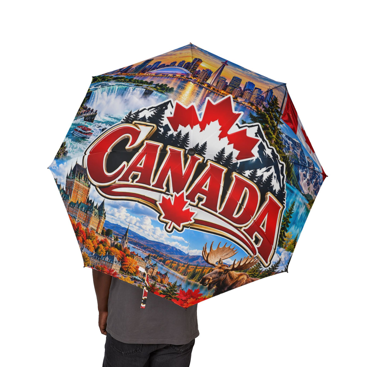 Canada Travel Collage Foldable Umbrella