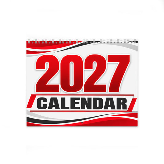 2027 Red Racing Style Wall Calendar