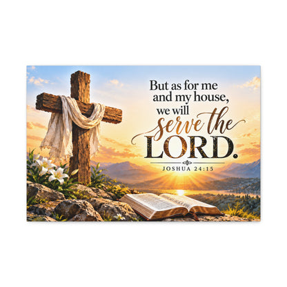 Serve the Lord Christian Canvas Wall Art – Joshua 24:15