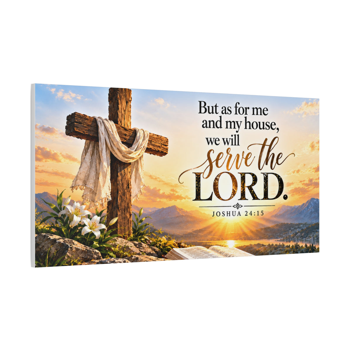 Serve the Lord Christian Canvas Wall Art – Joshua 24:15