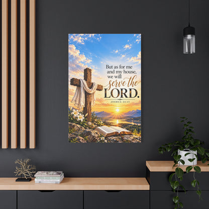 Serve the Lord Christian Canvas Wall Art – Joshua 24:15