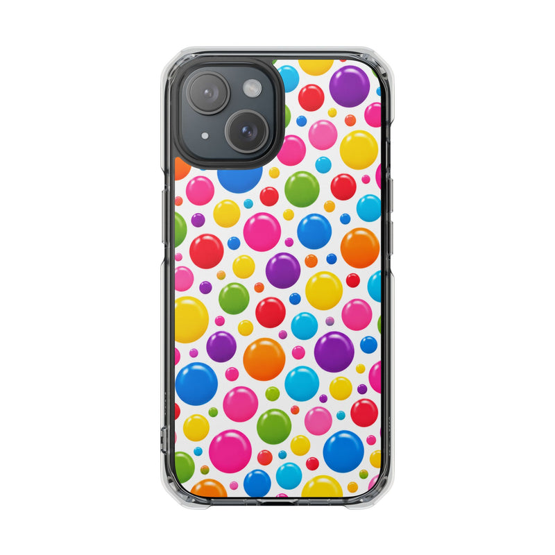 Colorful Polka Dot Pop | Rainbow Bubble MagSafe® Impact Case for iPhone 14, 15, 16 & 17