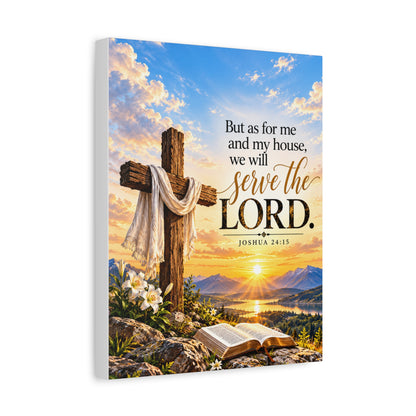 Serve the Lord Christian Canvas Wall Art – Joshua 24:15