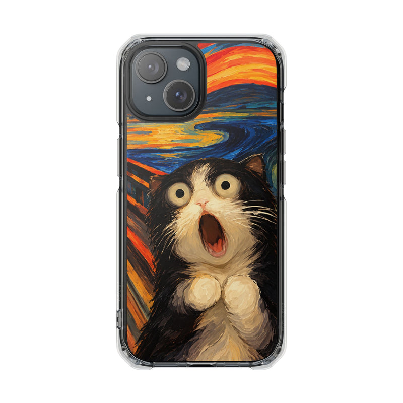 Screaming Cat Sunset | Funny Artistic MagSafe® Impact Case for iPhone 14, 15, 16 & 17