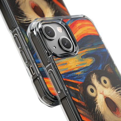 Screaming Cat Sunset | Funny Artistic MagSafe® Impact Case for iPhone 14, 15, 16 & 17
