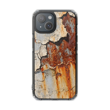 Rustic Rust & Cracked Paint | Industrial Texture MagSafe® Impact Case for iPhone 14, 15, 16 & 17