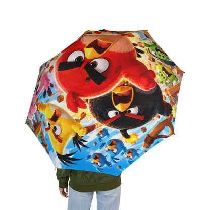 Angry Birds Foldable Umbrella — Kids’ Semi-Automatic Rain Parasol