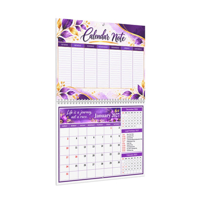 2027 Purple Floral Wall Calendar
