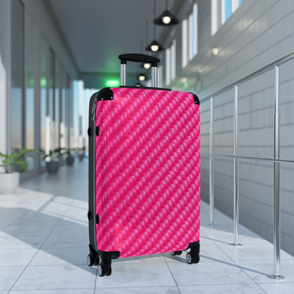Pink Carbon Fiber Pattern Suitcase
