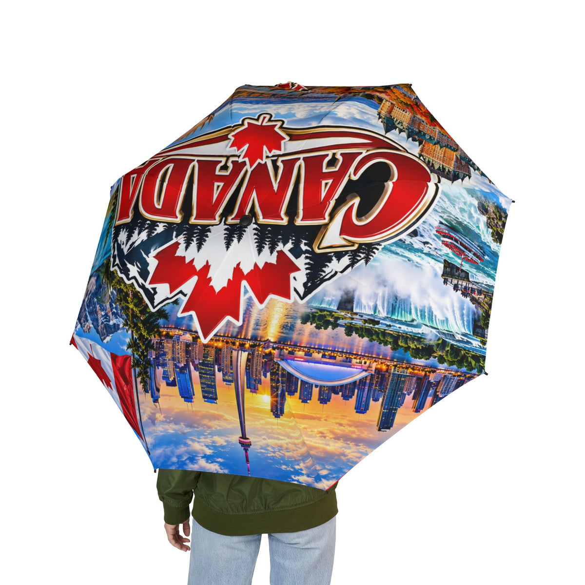 Canada Travel Collage Foldable Umbrella