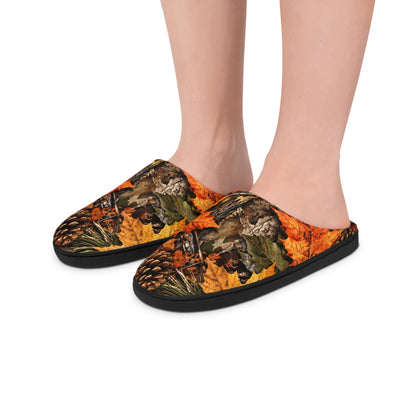 Men’s Indoor Slippers – Autumn Camouflage Fall Leaves