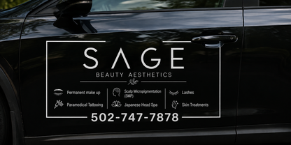Sage Beauty Aesthetics Custom Shape Magnet – Professional Spa Salon Contact & Services Card