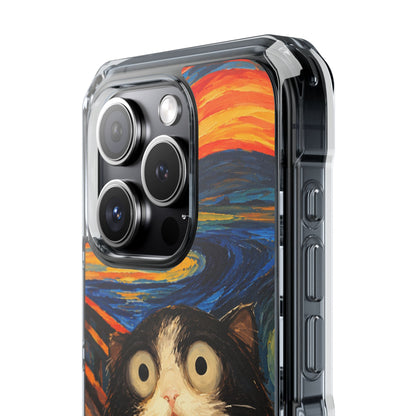 Screaming Cat Sunset | Funny Artistic MagSafe® Impact Case for iPhone 14, 15, 16 & 17