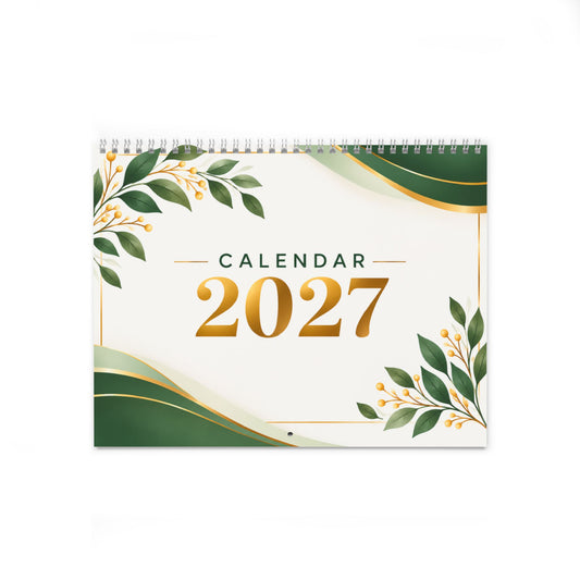 Elegant Greenery 2027 Wall Calendar