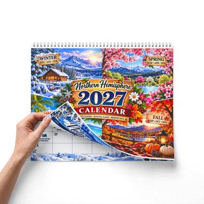 Northern Hemisphere 2027 Wall Calendar — Seasonal Scenery, Notes & Tide Tables