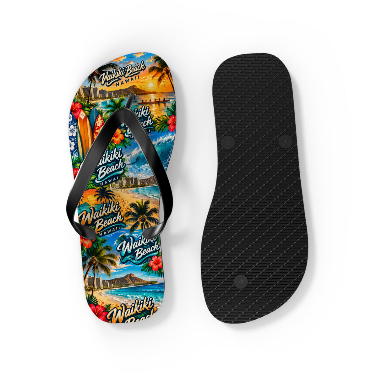 Men’s Waikiki Beach Tropical Flip Flops
