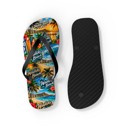 Men’s Waikiki Beach Tropical Flip Flops
