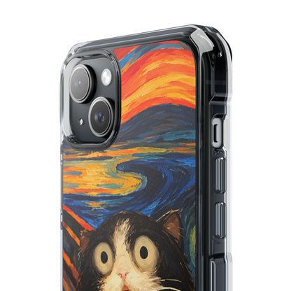 Screaming Cat Sunset | Funny Artistic MagSafe® Impact Case for iPhone 14, 15, 16 & 17