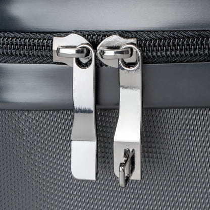 Carbon White Silver Textured Hardside Spinner Suitcase