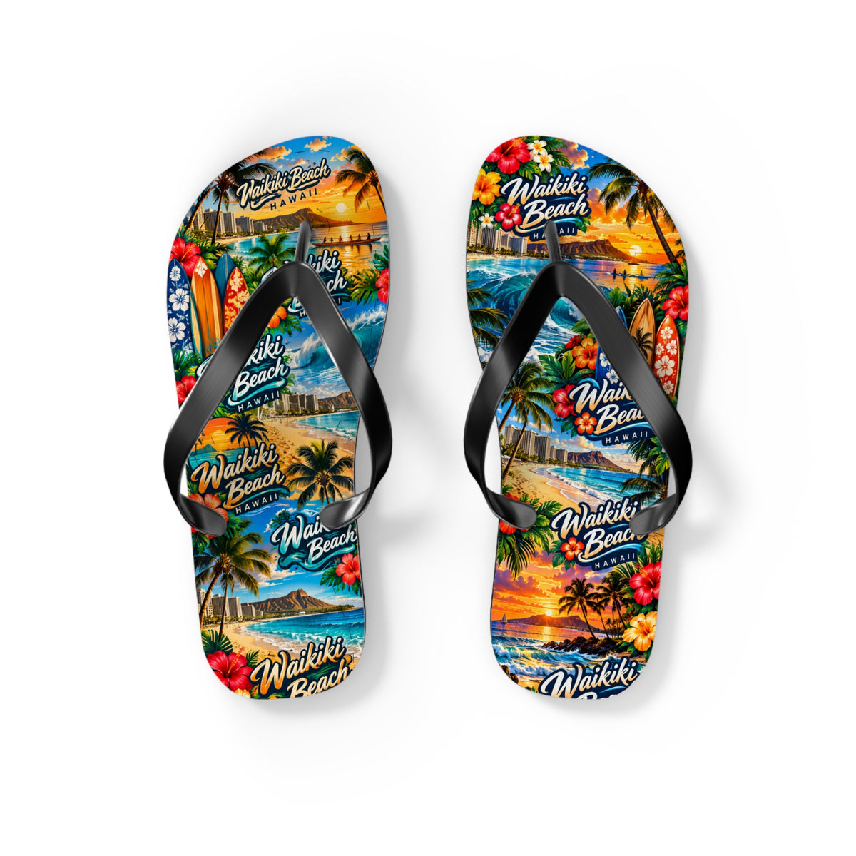 Men’s Waikiki Beach Tropical Flip Flops