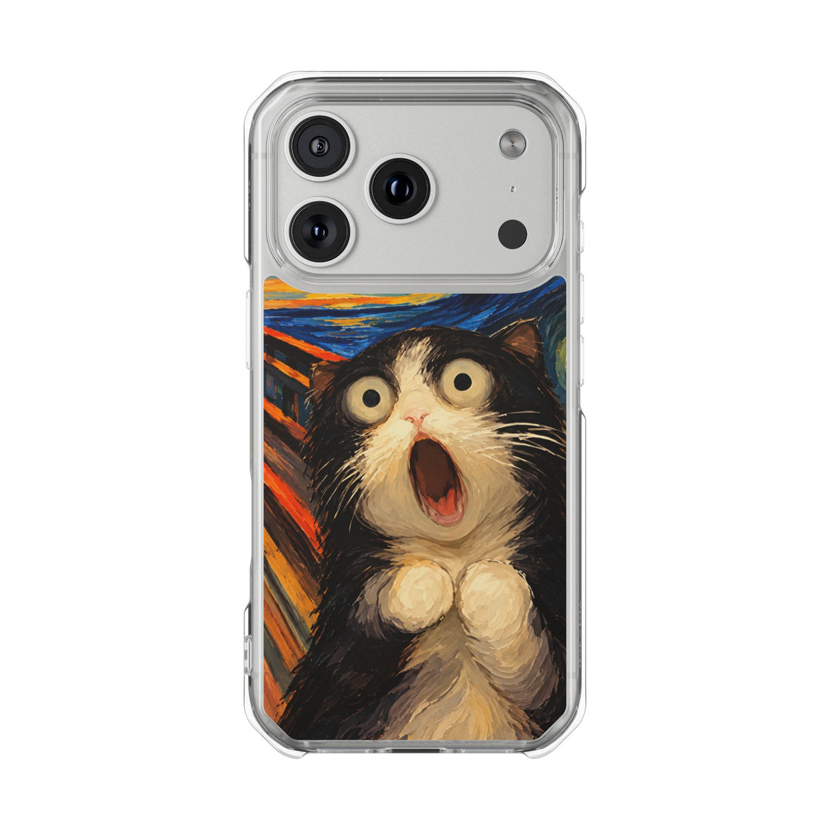Screaming Cat Sunset | Funny Artistic MagSafe® Impact Case for iPhone 14, 15, 16 & 17