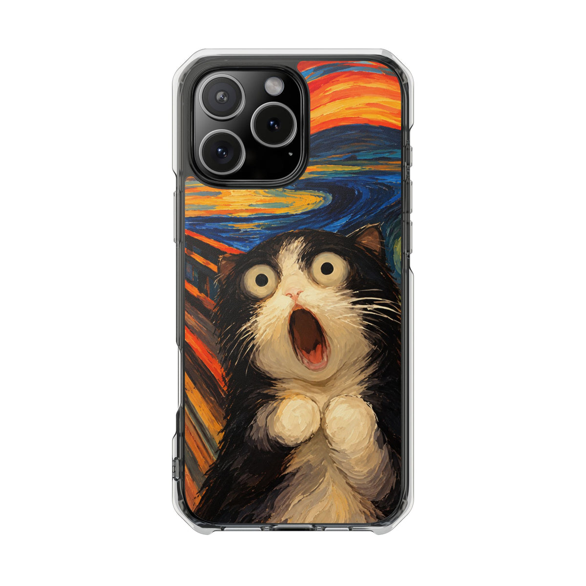Screaming Cat Sunset | Funny Artistic MagSafe® Impact Case for iPhone 14, 15, 16 & 17