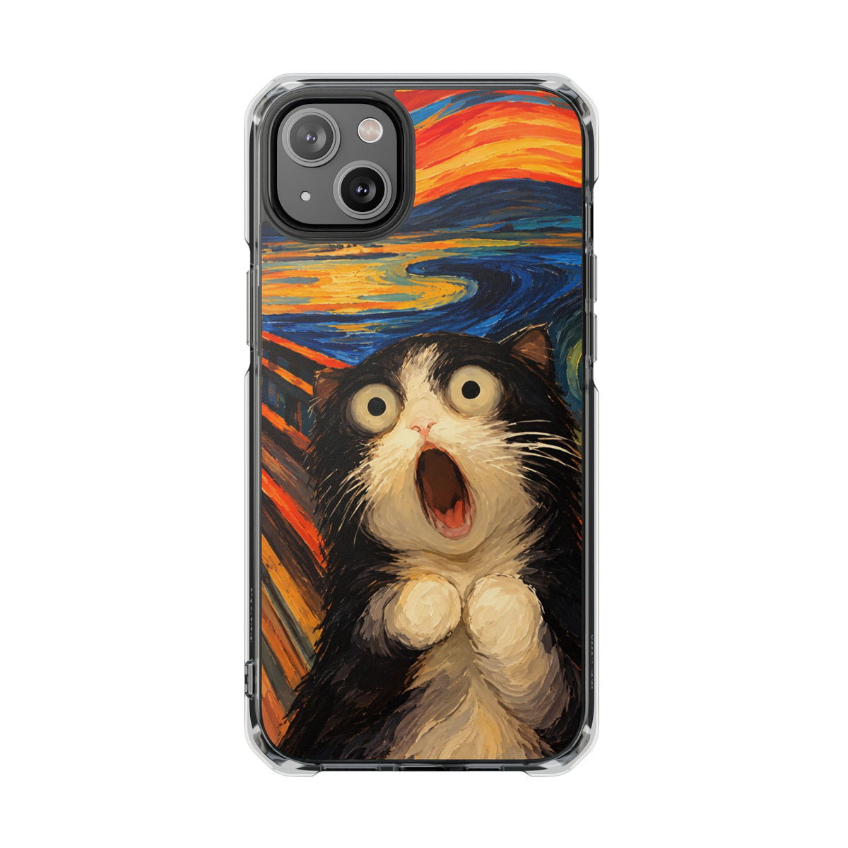 Screaming Cat Sunset | Funny Artistic MagSafe® Impact Case for iPhone 14, 15, 16 & 17