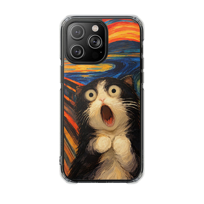 Screaming Cat Sunset | Funny Artistic MagSafe® Impact Case for iPhone 14, 15, 16 & 17