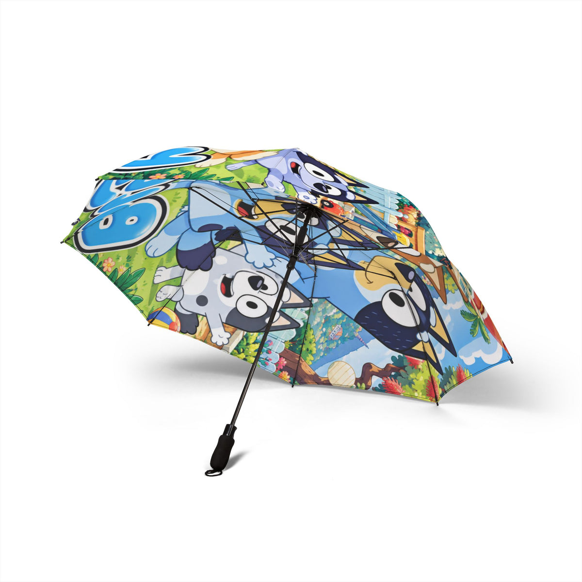Bluey Characters Foldable Umbrella — Semi-Auto Rain Parasol for Kids & Fans