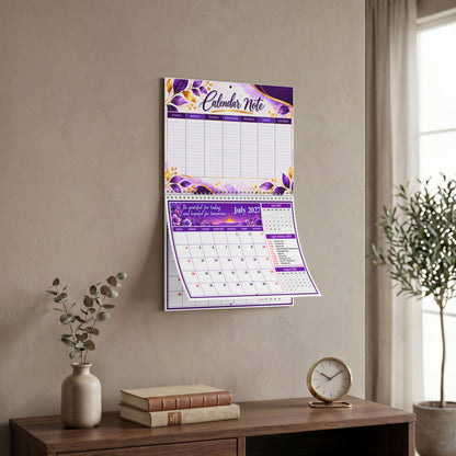 2027 Purple Floral Wall Calendar