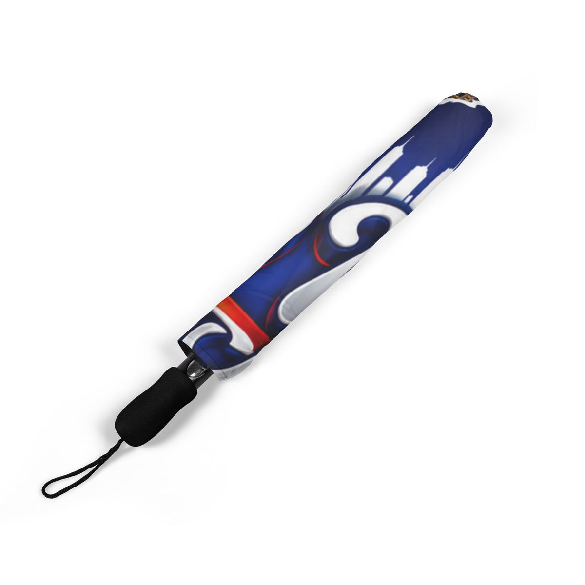 New York City Foldable Umbrella — Semi-Automatic Travel Umbrella with Statue of Liberty Design
