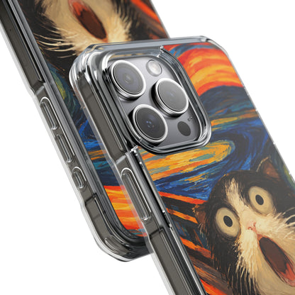 Screaming Cat Sunset | Funny Artistic MagSafe® Impact Case for iPhone 14, 15, 16 & 17