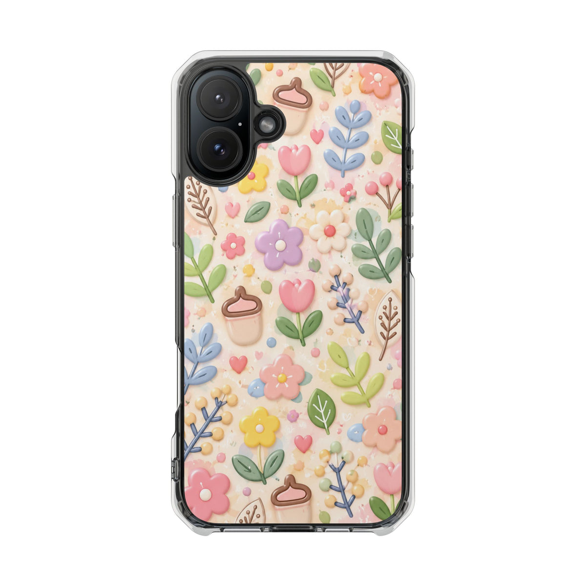 Pastel Garden Bliss | Cute 3D Floral MagSafe® Impact Case for iPhone 14, 15, 16 & 17