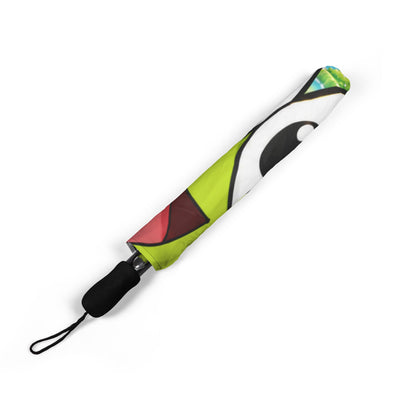 Cute Cartoon Frog Foldable Umbrella — Semi-Automatic Rain Compact Umbrella