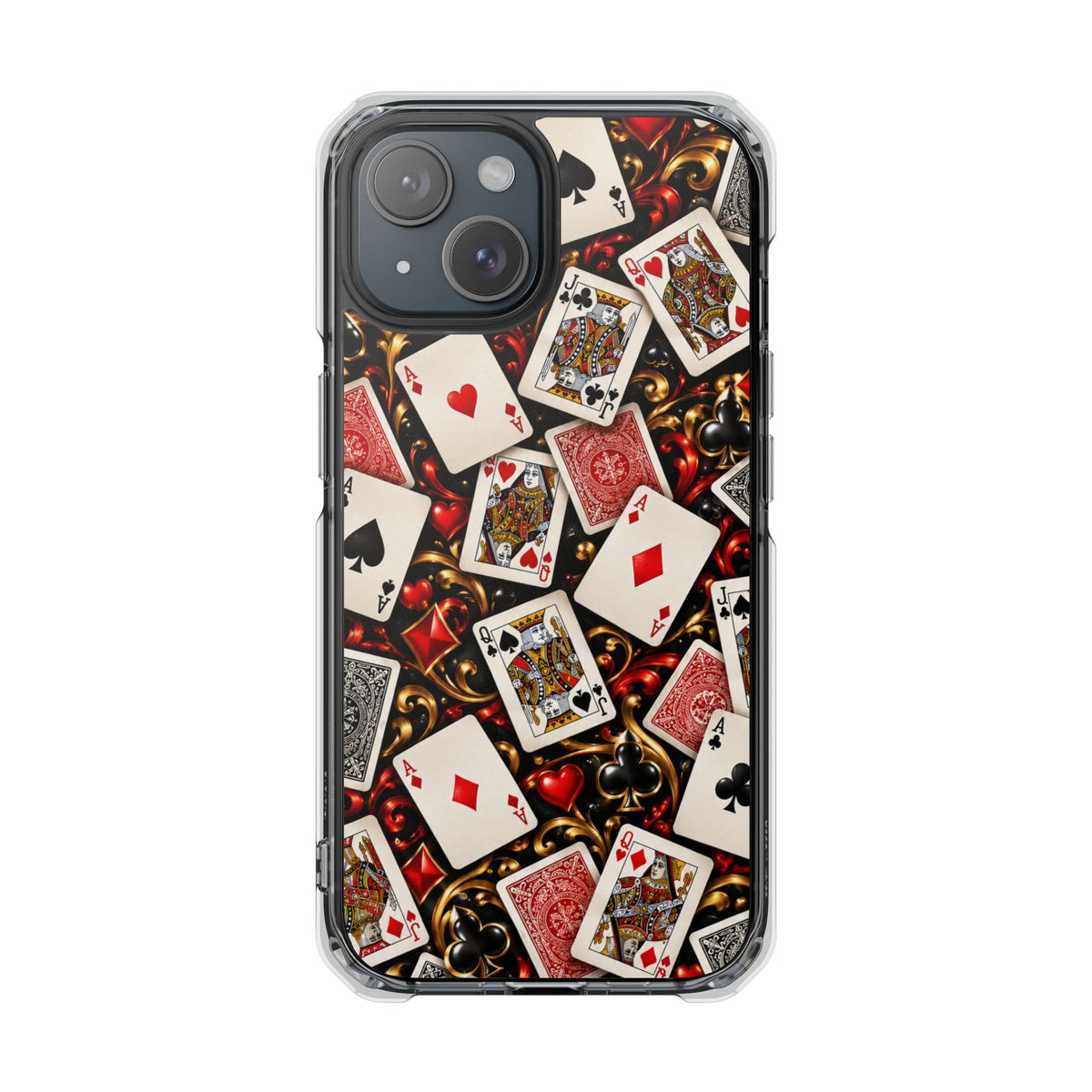 Royal Playing Cards | Red, Black & Gold Casino MagSafe® Impact Case for iPhone 14, 15, 16 & 17 MI MI