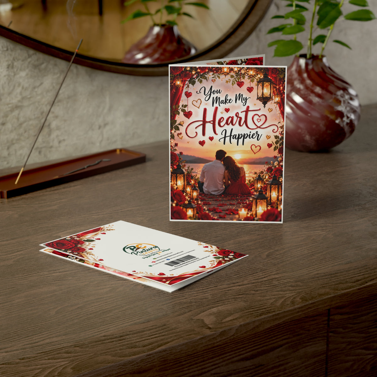 You Make My Heart Happier Romantic Love Greeting Card