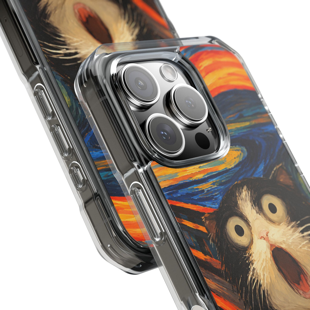 Screaming Cat Sunset | Funny Artistic MagSafe® Impact Case for iPhone 14, 15, 16 & 17