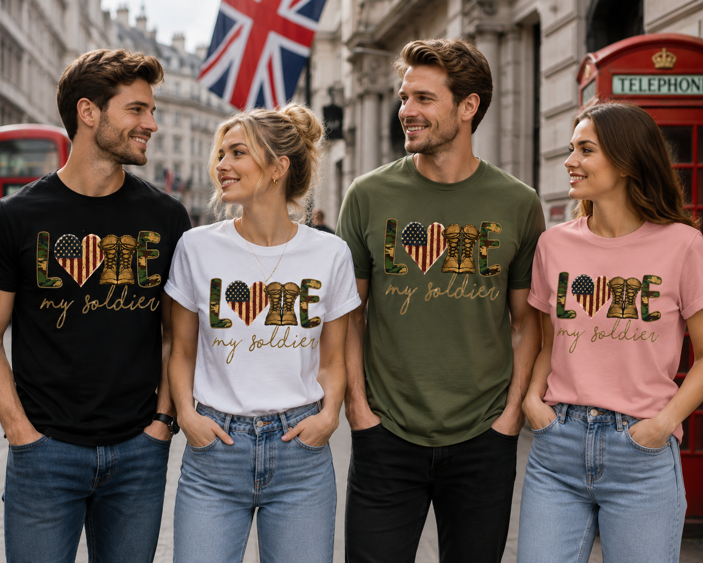 Love My Soldier Patriotic Military Boots Unisex T-Shirt for Men and Women