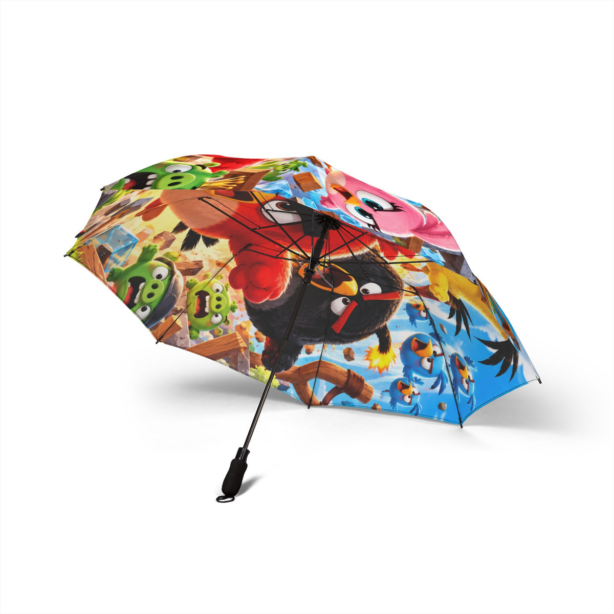Angry Birds Foldable Umbrella — Kids’ Semi-Automatic Rain Parasol