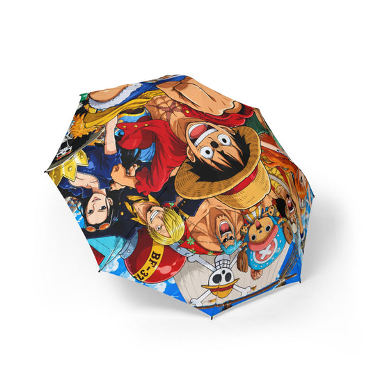 One Piece Crew Foldable Umbrella — Luffy & Straw Hat Pirates Anime Print