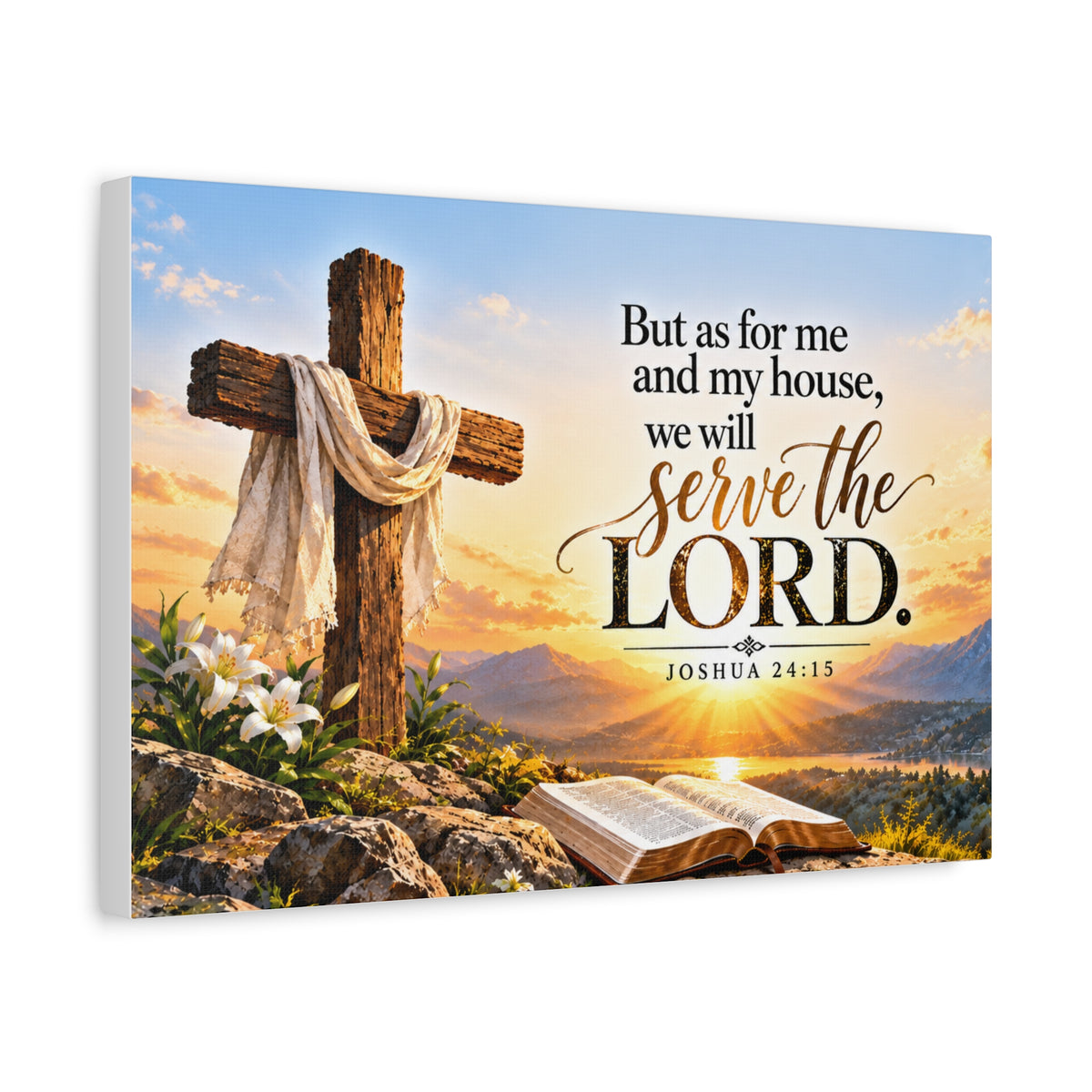 Serve the Lord Christian Canvas Wall Art – Joshua 24:15