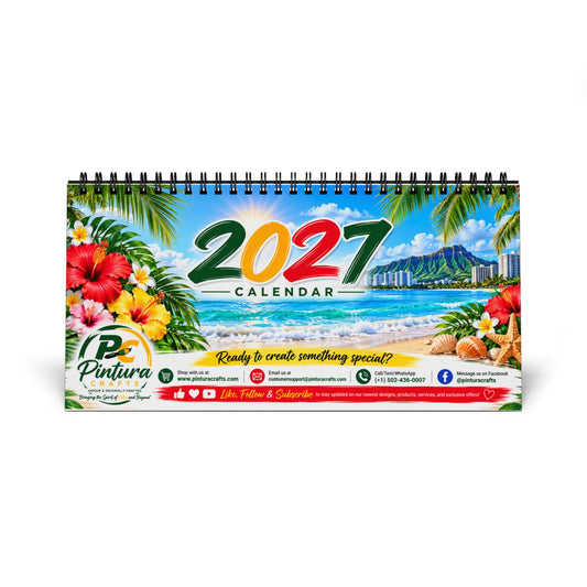 2027 Tropical Beach Desktop Calendar